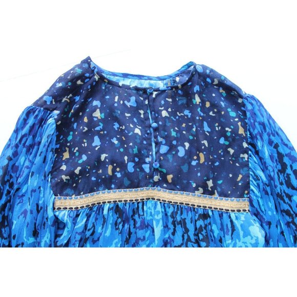 Anthropologie Blank London Miranda Peasant Blouse Top Blue Size XS - Picture 8 of 9